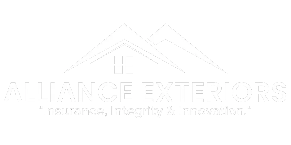 logo Alliance Exteriors Logo on a blue background